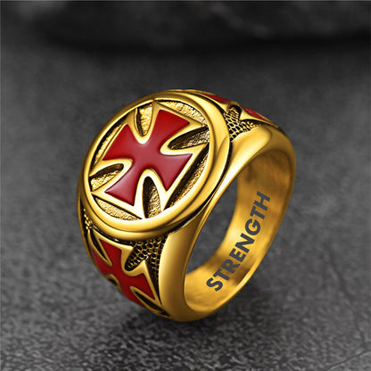 Christian Knights Templar Cross Ring for