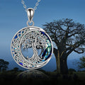 Celestial Crystal Tree of Life Moon Necklace