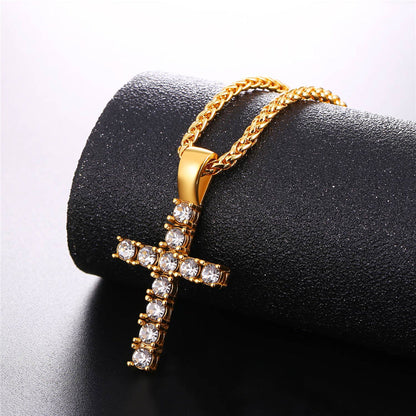 Cubic Zirconia Cross Necklace Pendant for /