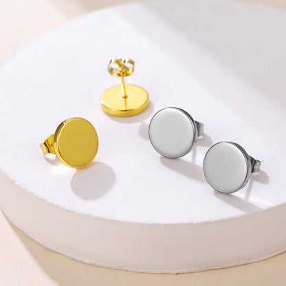 Punk Round Stud Earrings Set for 12 Pairs