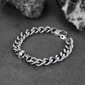 Gothic Heavy Cuban Chain Skull Bracelet for in Stainless Steel