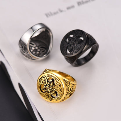 Viking Celtic Knot Signet Ring for