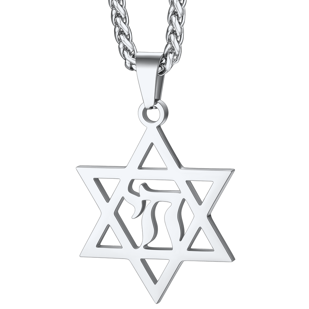 Star of David Hebrew Letter Necklace for