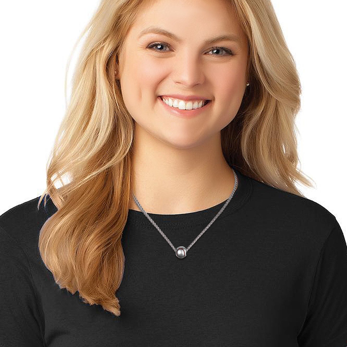 Sport Baseball Pendant Necklace Chain for