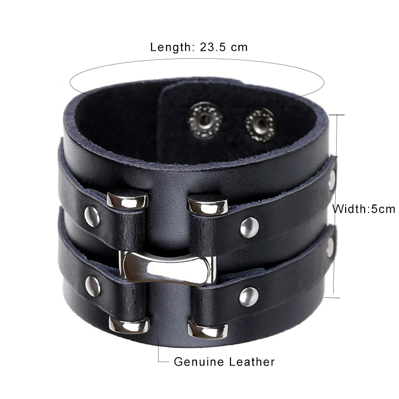 Braided Wrap Leather Bracelet / Punk Rock Cuff Wristband