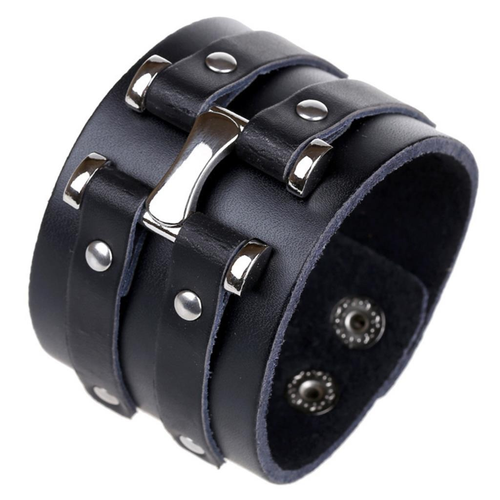 Braided Wrap Leather Bracelet / Punk Rock Cuff Wristband