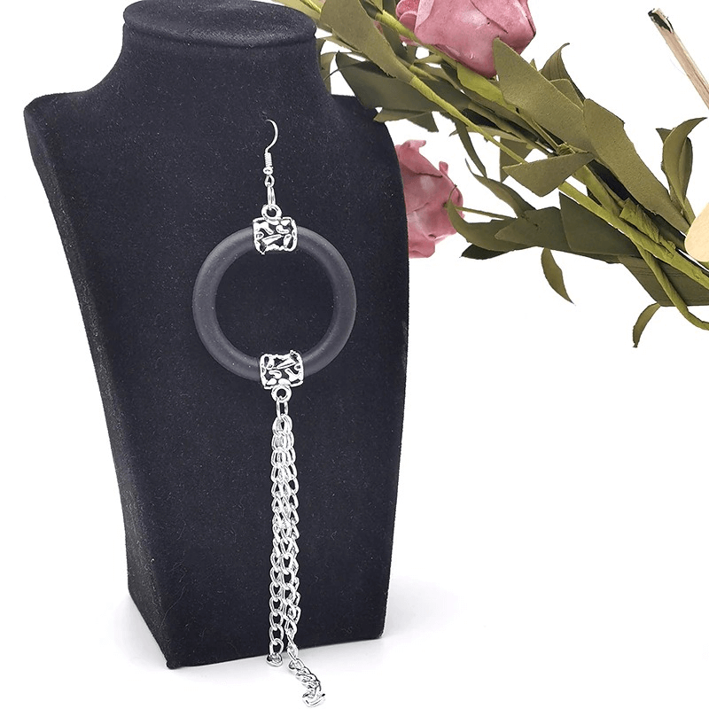 Long Drop Earrings for / Handmade Rubber Jewelry / Accessories