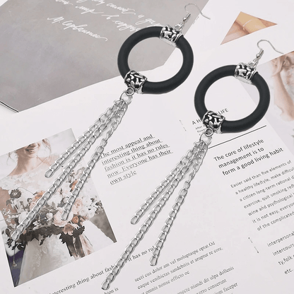 Long Drop Earrings for / Handmade Rubber Jewelry / Accessories