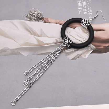 Long Drop Earrings for / Handmade Rubber Jewelry / Accessories