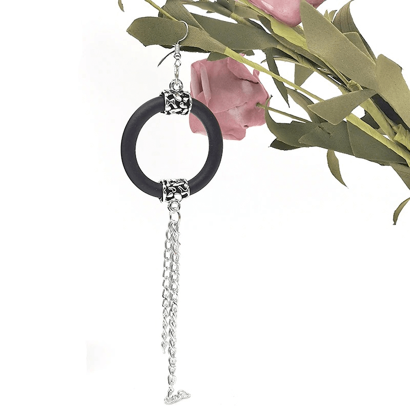 Long Drop Earrings for / Handmade Rubber Jewelry / Accessories