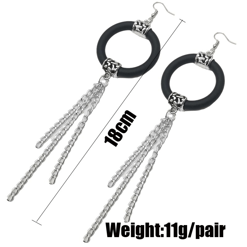 Long Drop Earrings for / Handmade Rubber Jewelry / Accessories