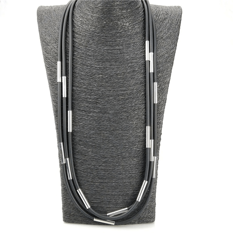Rubber Necklace / Handmade Black Accessories in Gothic Style