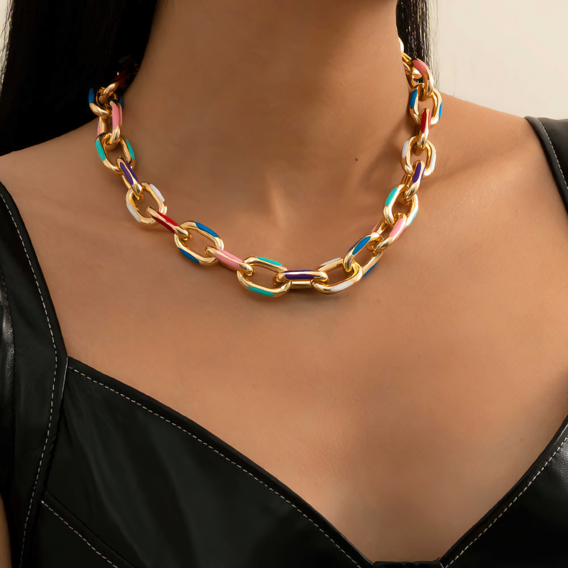 Chunky Aluminium Chain / Cool Clavicle Short Necklace