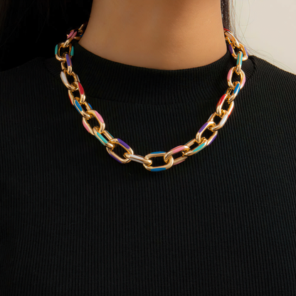 Chunky Aluminium Chain / Cool Clavicle Short Necklace