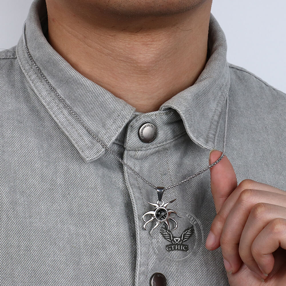 Black Gem Octopus Stainless Steel Marine Pendant