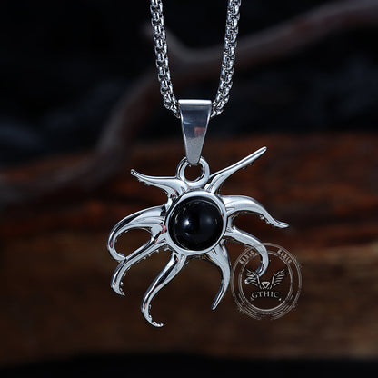 Black Gem Octopus Stainless Steel Marine Pendant