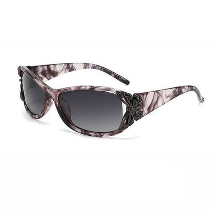 Butterfly Decorated Polarized Pc Sunglasses