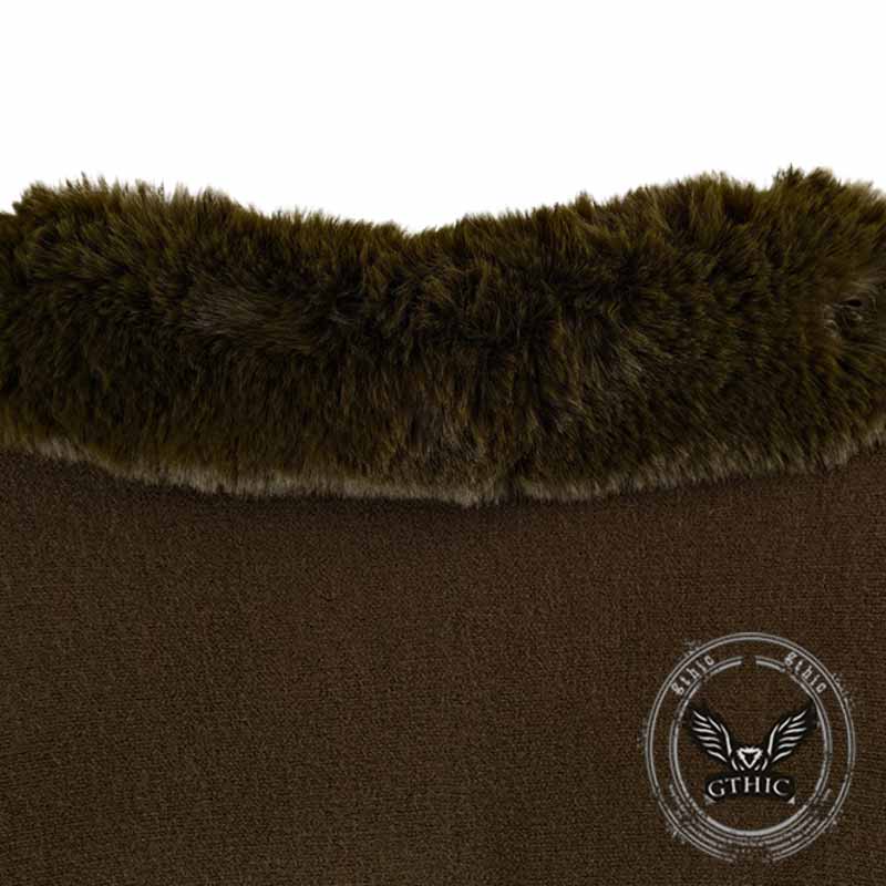 Gradient Color Fur Collar Loose Knitted Shawl