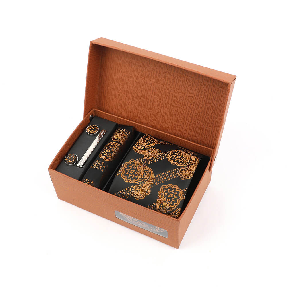 Jacquard Multicolor Print Tie Gift Box
