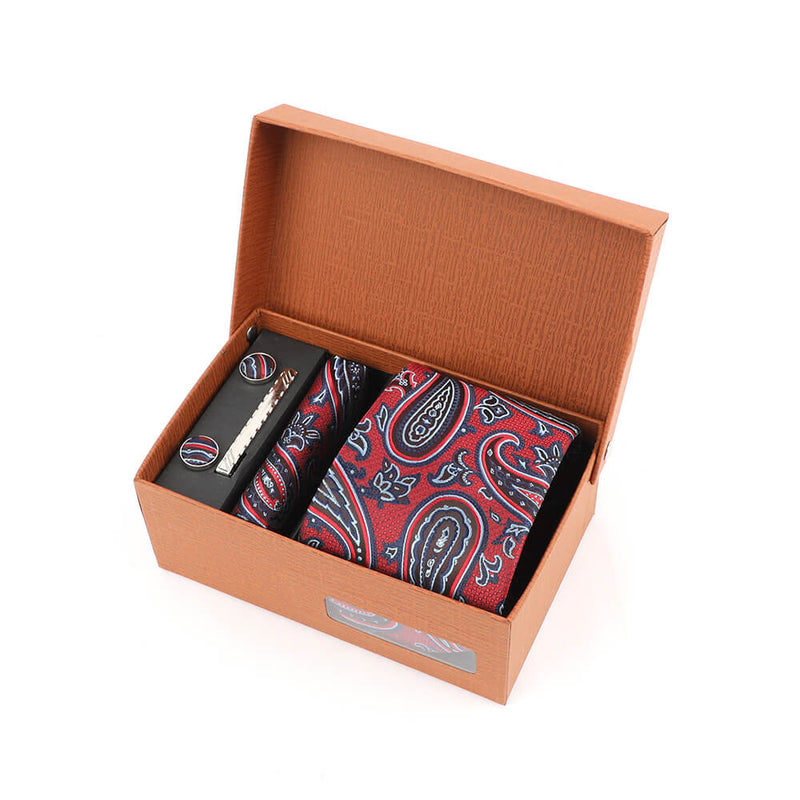 Jacquard Multicolor Print Tie Gift Box