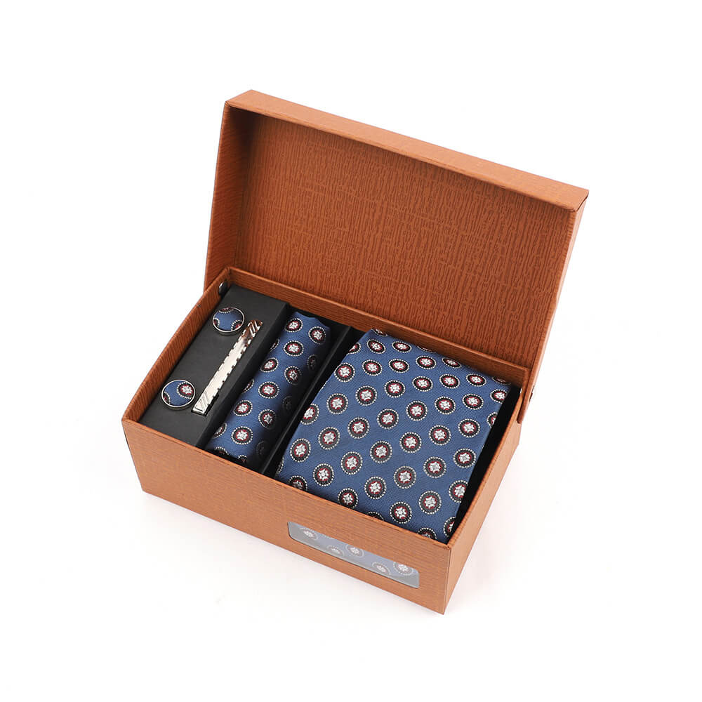 Jacquard Polka Dot Print Tie Gift Box
