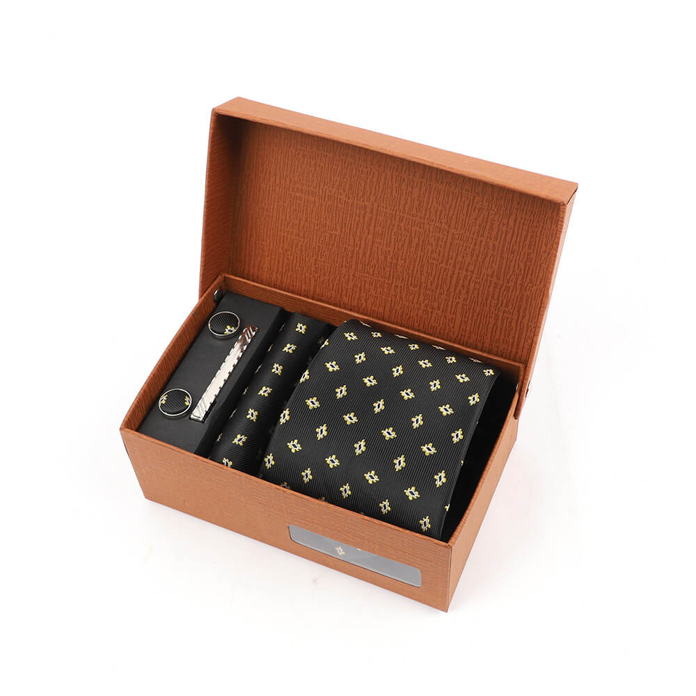 Jacquard Polka Dot Print Tie Gift Box