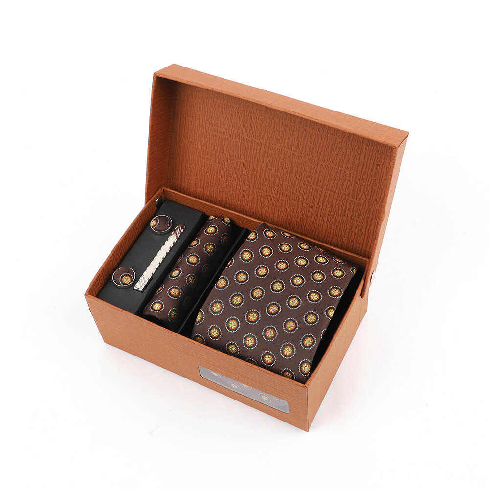 Jacquard Polka Dot Print Tie Gift Box