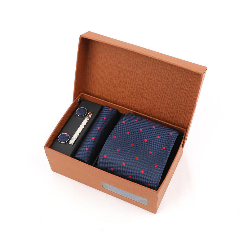 Jacquard Polka Dot Print Tie Gift Box