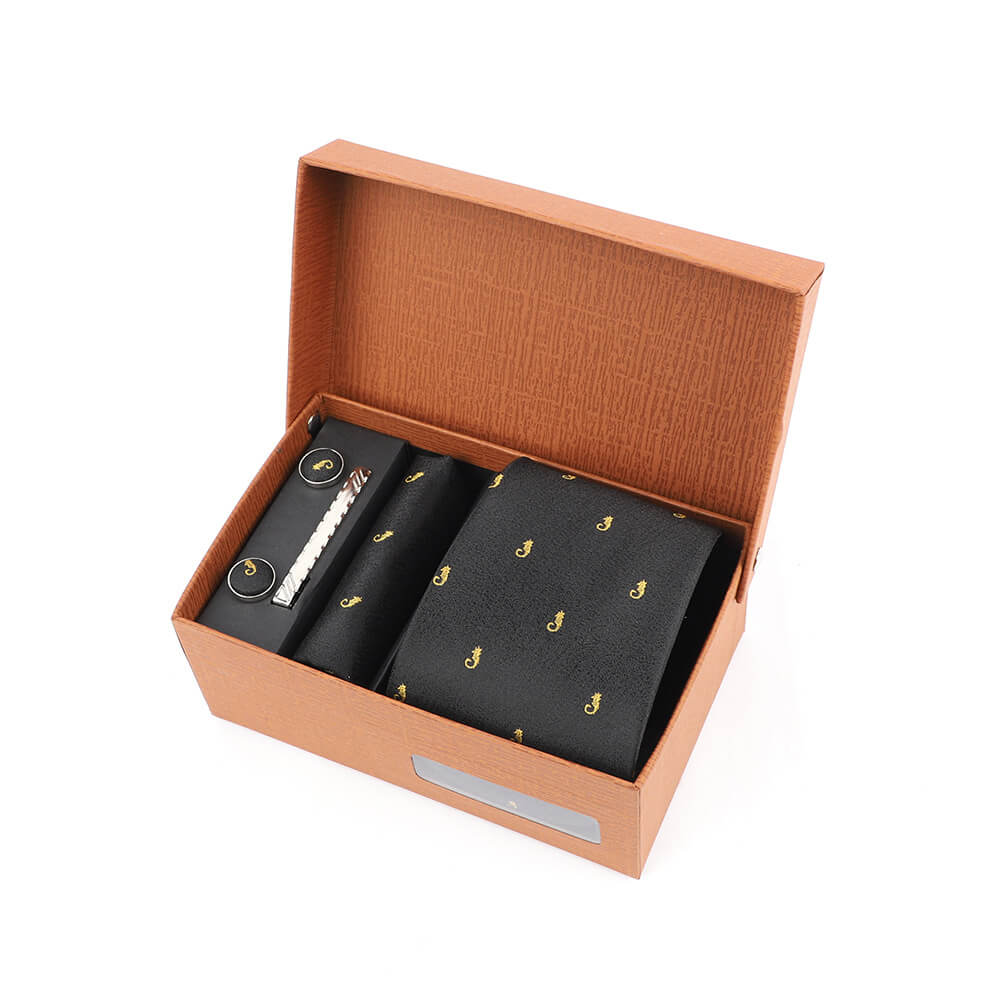 Jacquard Polka Dot Print Tie Gift Box