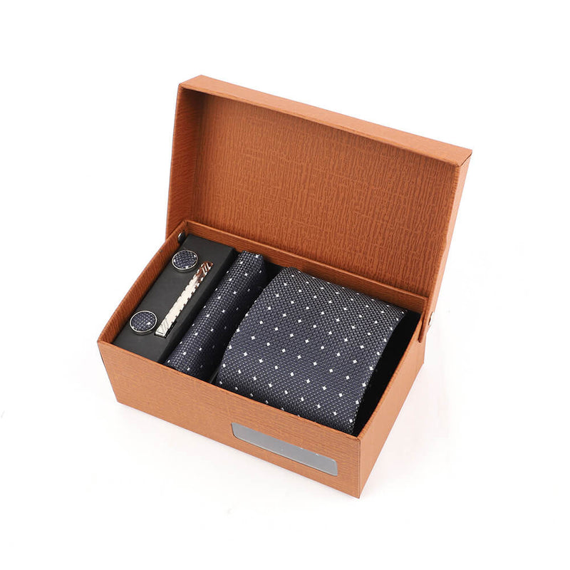 Jacquard Polka Dot Print Tie Gift Box