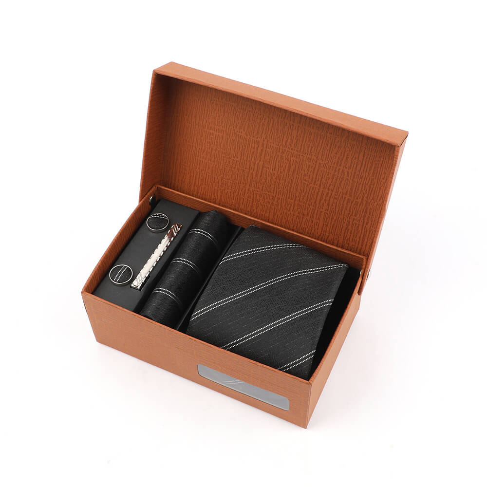 Jacquard Striped Tie Gift Box