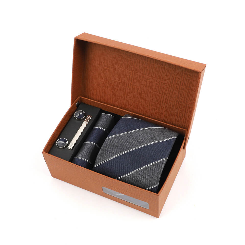 Jacquard Striped Tie Gift Box