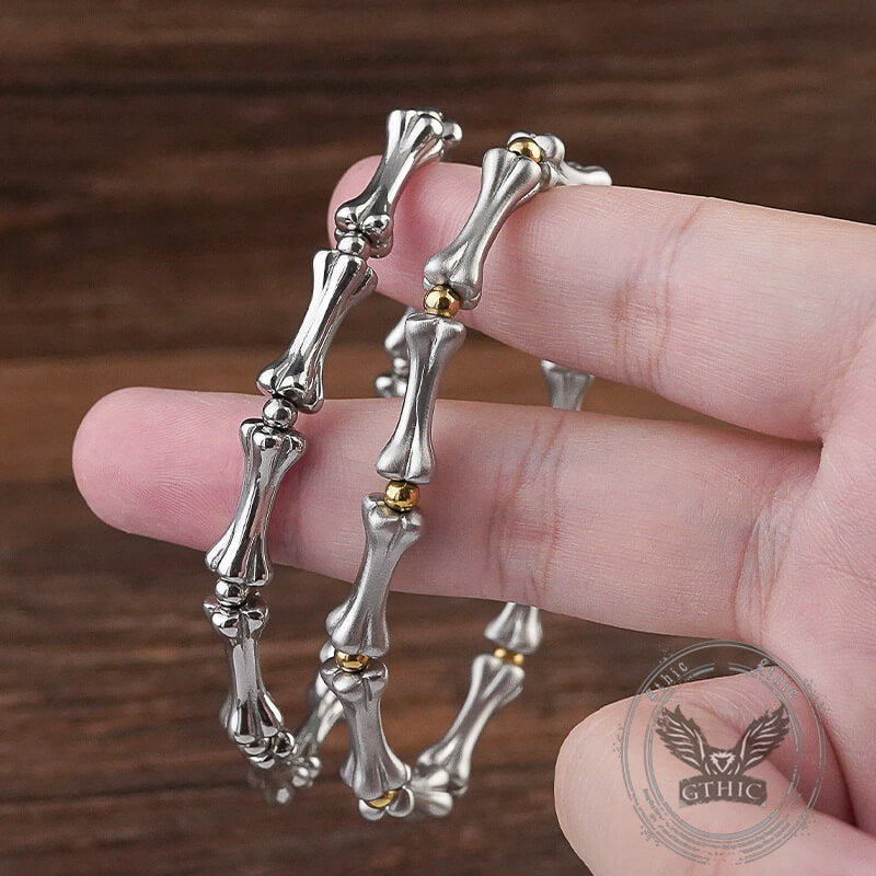 Skull Bone Polished Stainless Steel Bracelet
