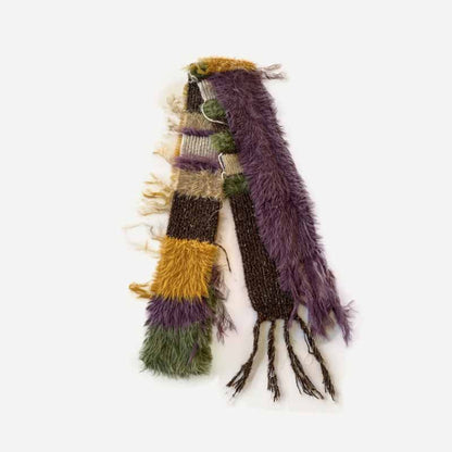 Y2k Colorblock Striped Knitted Tassel Scarf