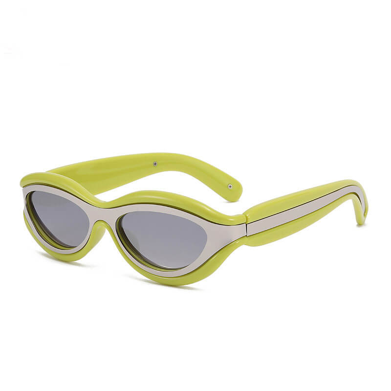 Fashionable Colorblock Cat Eye Pc Sunglasses