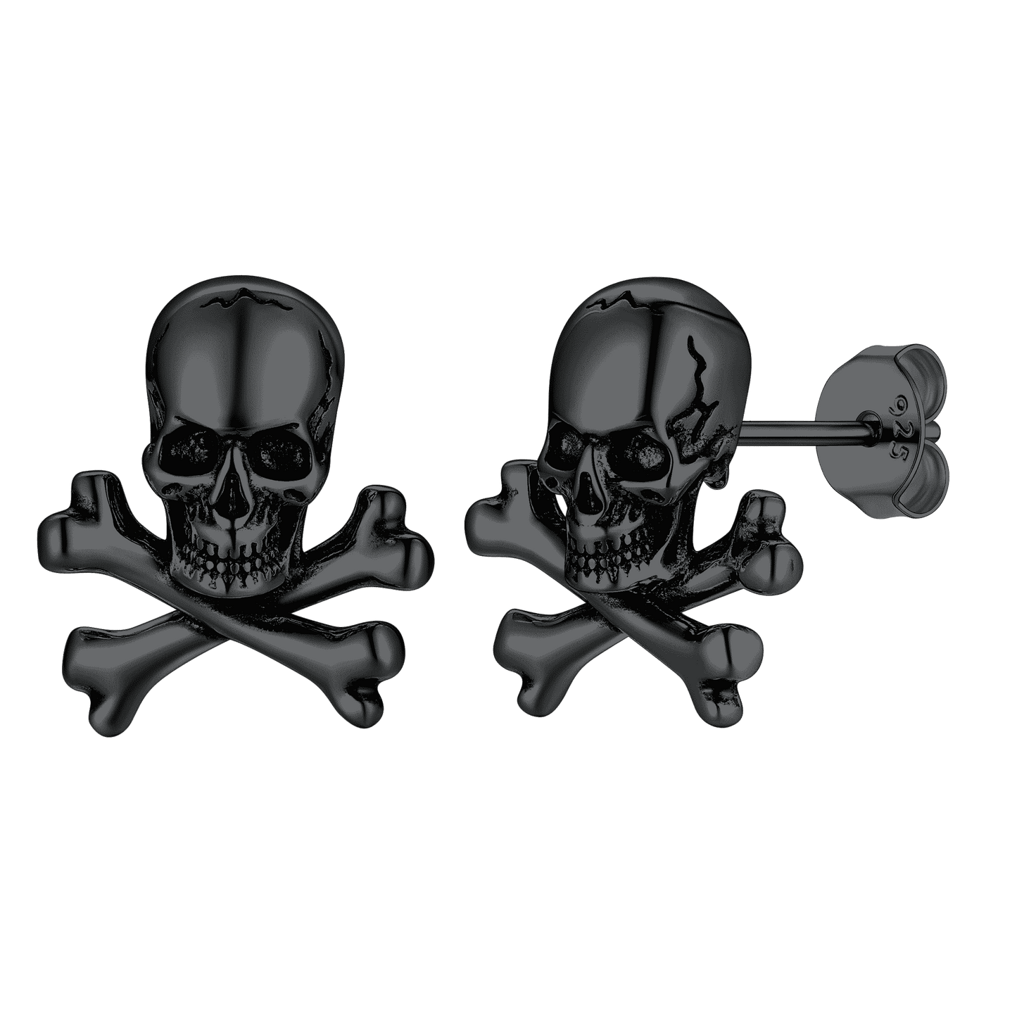 Punk Skull Crossbones Stud Earrings for