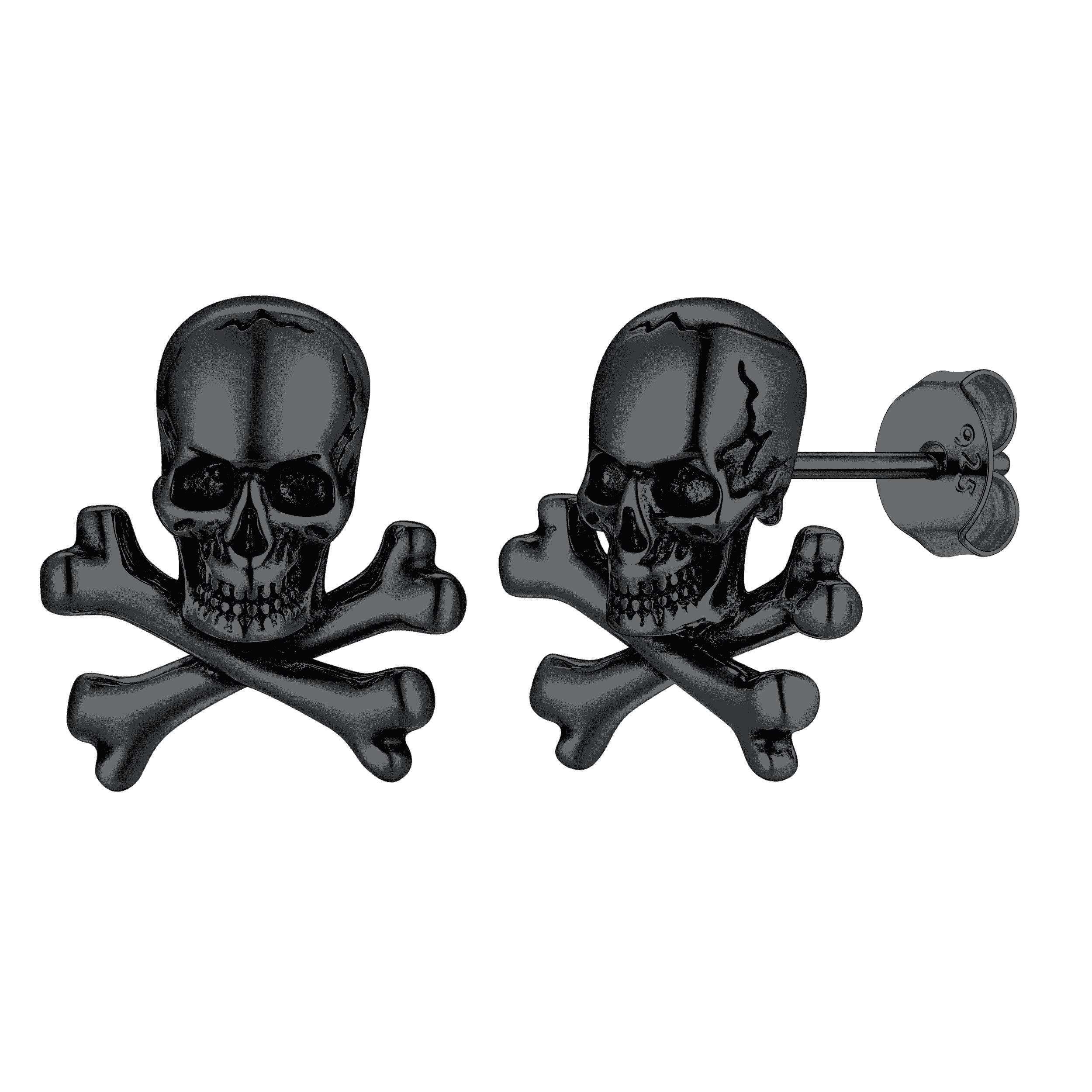 Punk Skull Crossbones Stud Earrings for