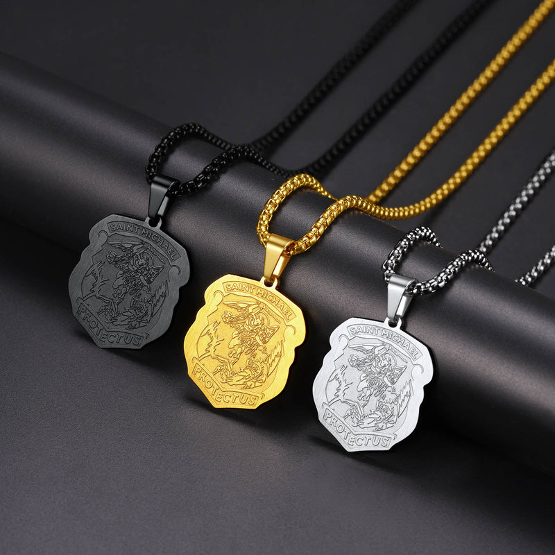 The Archangel St. Michael Necklace Medal Shield Pendant