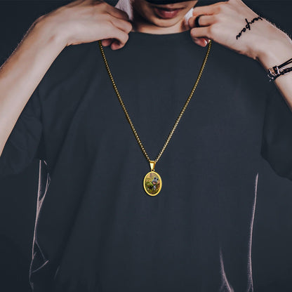 Personalized Saint Christopher Picture Necklace for