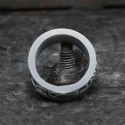 Fenris-wolf Stainless Steel Viking Ring