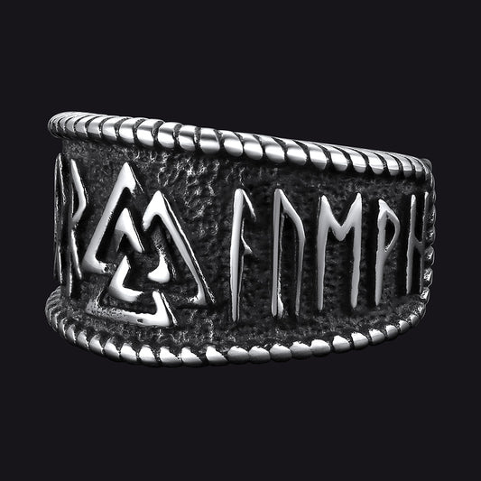 Norse Viking Valknut Ring With Rune for