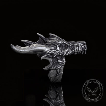 Fierce Dinosaur Head Sterling Silver Jewelry Set