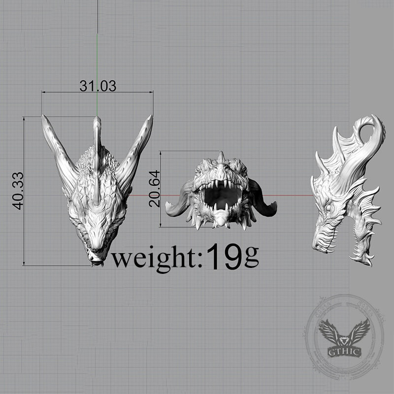 Fierce Dinosaur Head Sterling Silver Pendant
