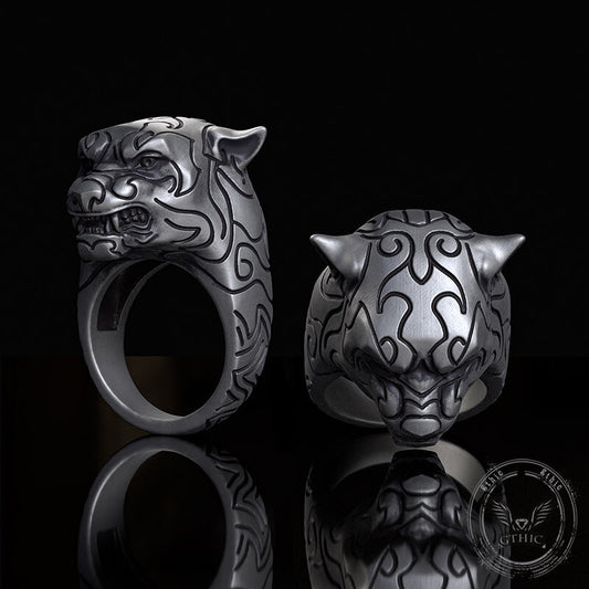 Fierce Panther Sterling Silver Animal Ring