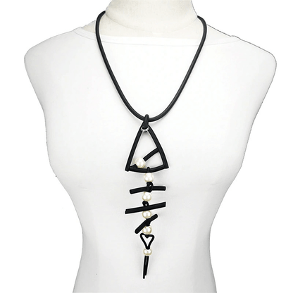 Fish Bone Pendant Necklaces / Gothic Long Necklace / Handmade Rubber Accessories