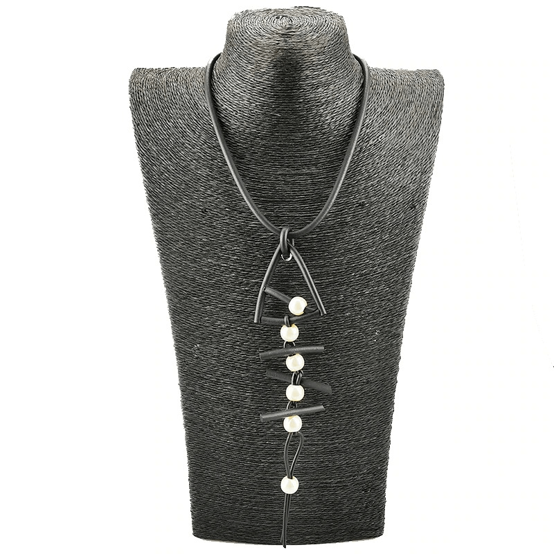 Fish Bone Pendant Necklaces / Gothic Long Necklace / Handmade Rubber Accessories