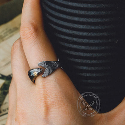 Fish Design Sterling Silver Open Ring