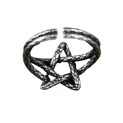 Five Star Open Retro Ring for / Adjustable Jewelry of 925 Sterling Silver
