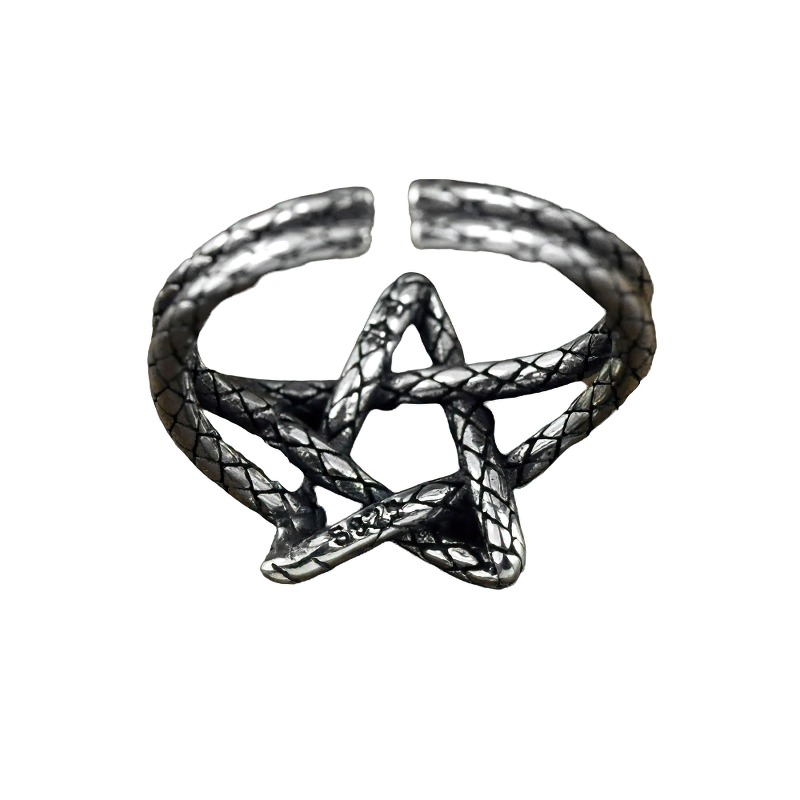 Five Star Open Retro Ring for / Adjustable Jewelry of 925 Sterling Silver