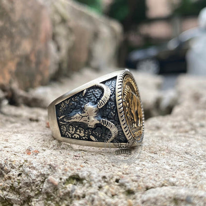 Five Cents Sterling Silver Buffalo Nickel Coin Ring